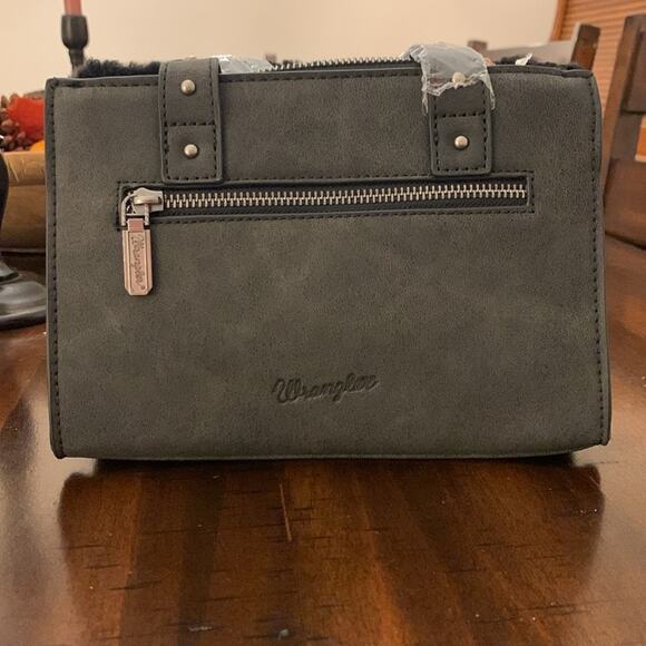 NWT Wrangler Sherpa Mini Tote Crossbody Bag - Black - Picture 3 of 12